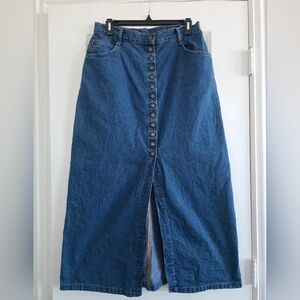 Stuffed Shirt Denim Maxi Skirt with Snap Button Front Size 13/14